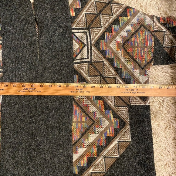 Debut Aztec Print Oversized Open Draped Cardigan Sweater S/M - Picture 4 of 14